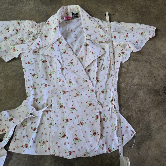 Vintage Top + High Waist Palazzo Pant Wide Leg Pants Matching Suit Set XXS XS - Picture 7 of 16